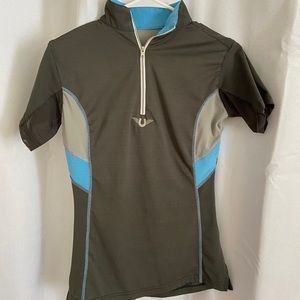 Tuffrider grey/blue 1/4 zip